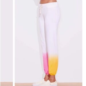 Sundry Anthropologie sweatpants pink white yellow NWT joggers Lounge